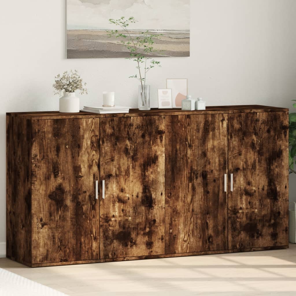 Sideboards 2 pcs Smoked Oak 79x38x80 cm Engineered Wood